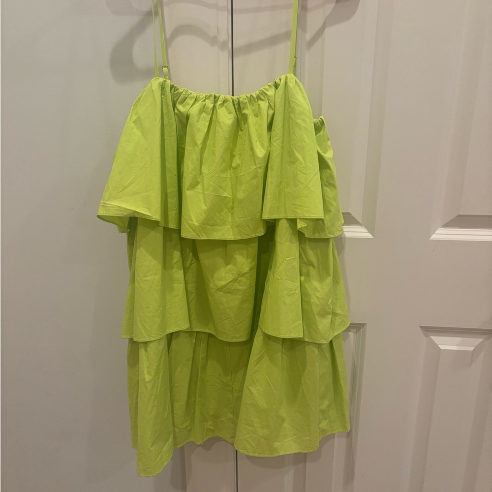 Lime Green Tiered Dress